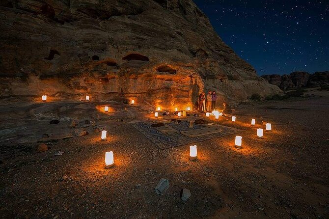 Cooking outside in little Petra between the Mountains. - A firelit evening between Little Petra’s mountains