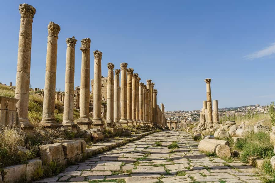 From Amman : Full day tour - Jerash and the Dead sea. - Floating, mud, and lunch at the resort