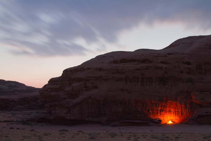 From Wadi Rum: Jeep Tour with Overnight Desert Camping - The natural bridge and short desert walks