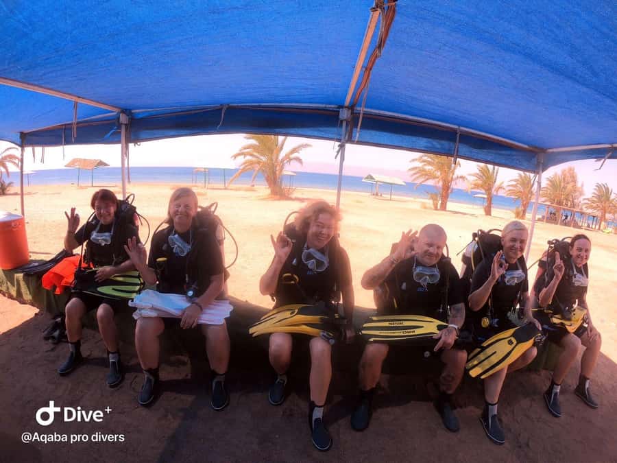 Pivate scuba diving in the Red Sea of Aqaba - Seeing coral reefs in clear Red Sea water