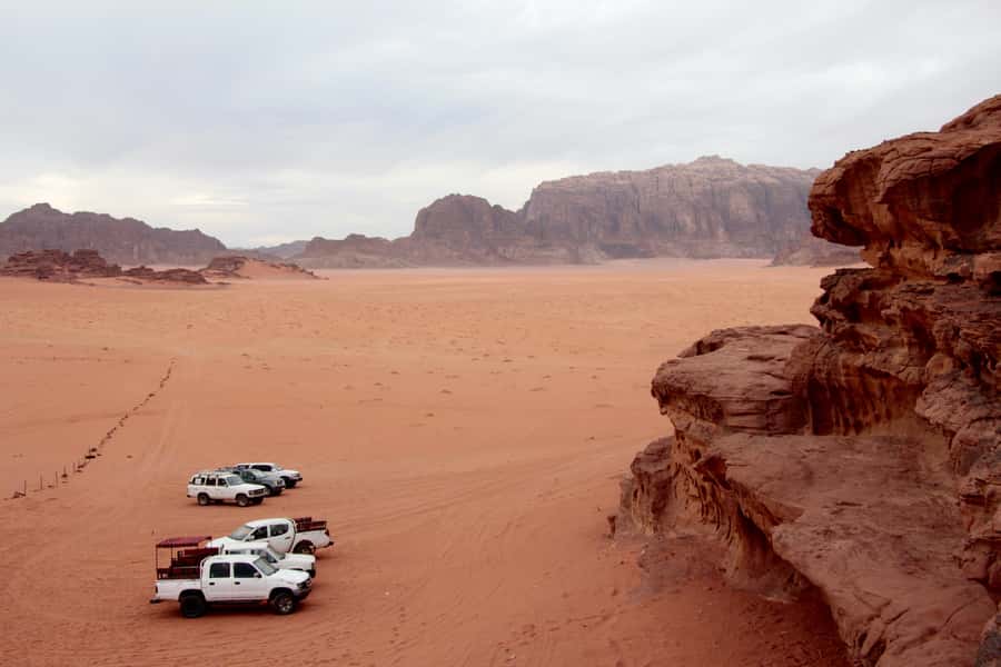 Wadi Rum: 2nights|3Day all-inclusive BedouinDesertExperience - Day one: Wadi Rum by jeep, camel, and sunset