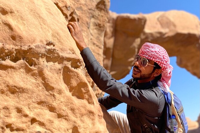 Wadi Rum Mountain Hike & Climb: Burdah, with a bridge at the top! + tour & Lunch - Abu Khashaba Canyon and its small oasis